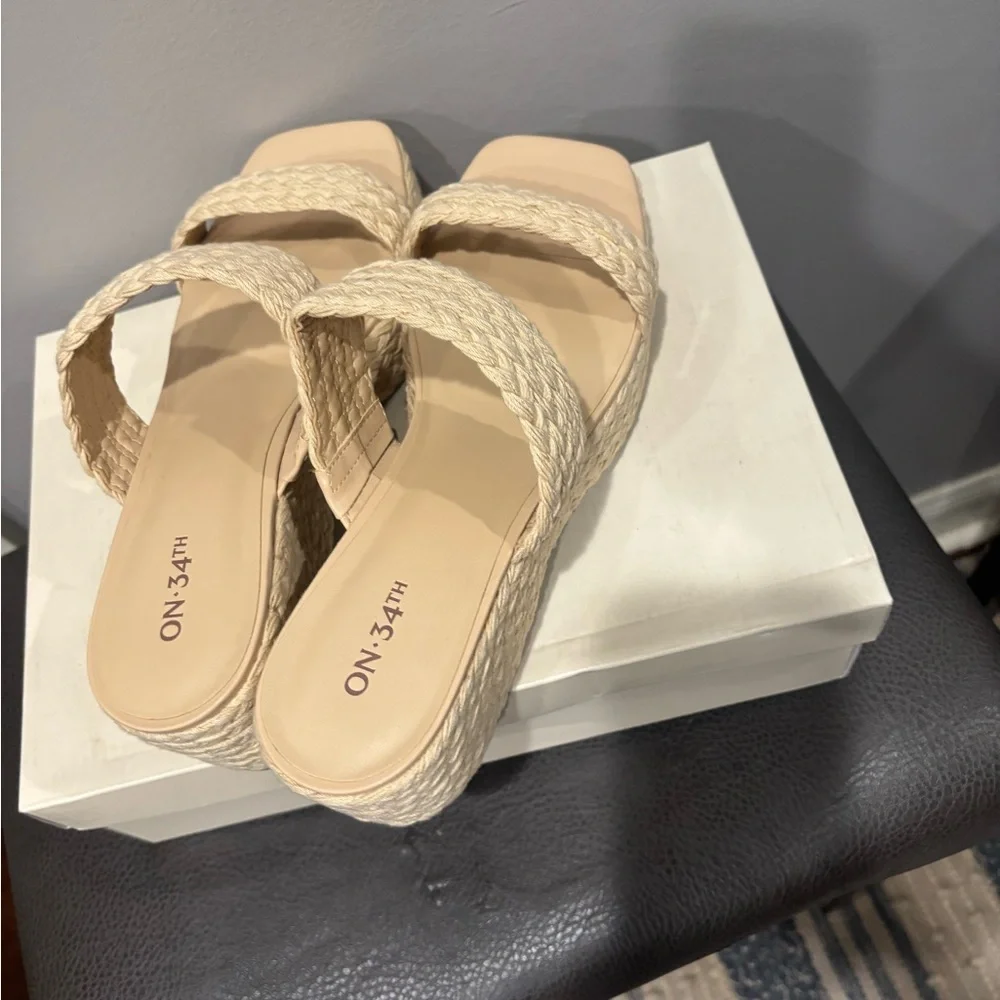 On 34th Womens Norinarf Braided Slip On Platform Sandals #16